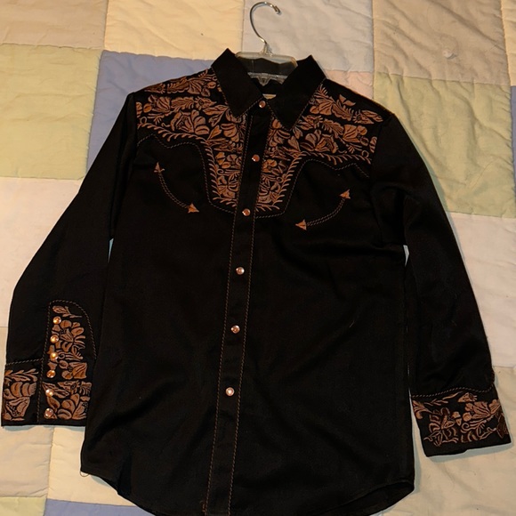 black and brown/scully button up/XL - Picture 1 of 5